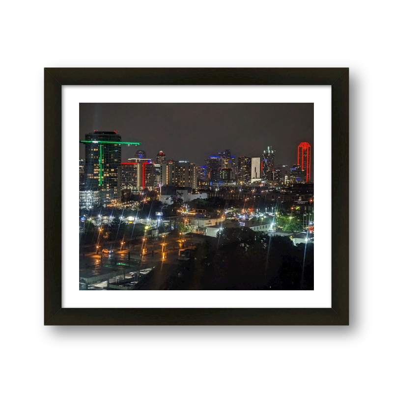 Dallas After Rain At Night